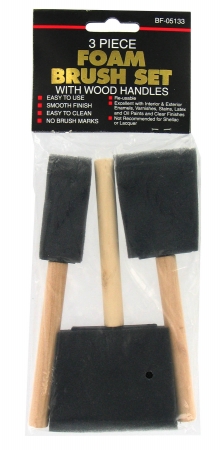 Gam Paint Brushes 3Piece Foam Paint Brush Set BF05133 CLP