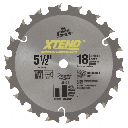 Vermont American 5.50in. 18T XTEND Carbide Circular Saw Blade 26131