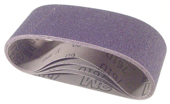 3in. X 21in. P100y Grade Purple Regalite Resin Bond Cloth Belts 81402 - Pack Of 5