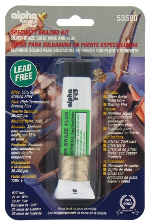 Lead Free Silver Braze Wire & Flux Kit Am53500