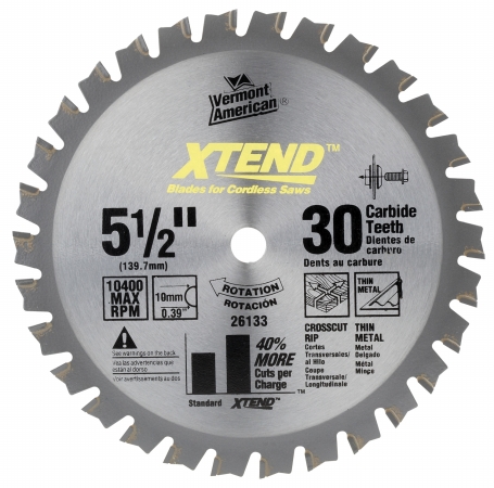 Vermont American 5.50in. XTEND Cordless Series Carbide Tipped Circular Saw Blade