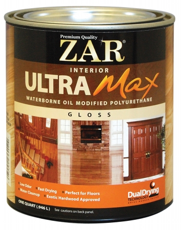 1 Quart Gloss Zar Interior Ultra Max Waterborne Oil Modified P