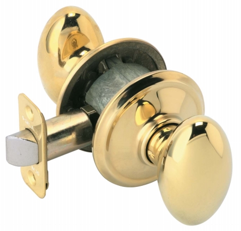 Schlage Bright Brass Siena Passage Knobs F10VSIE605