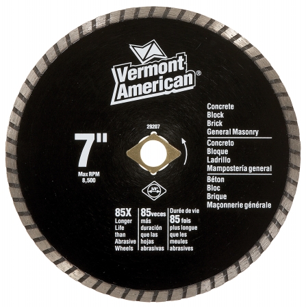 Vermont American 7in. Premium Turbo Diamond Blade 29207 Vermont American 7in. Premium Turbo Diamond Blade 29207