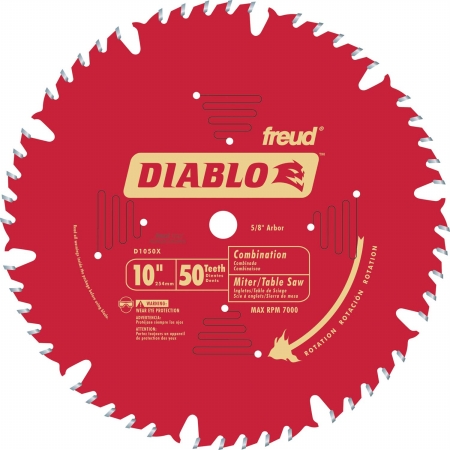10in. 50t Diablo Combination Chop Miter & Table Saw Blade D1050x