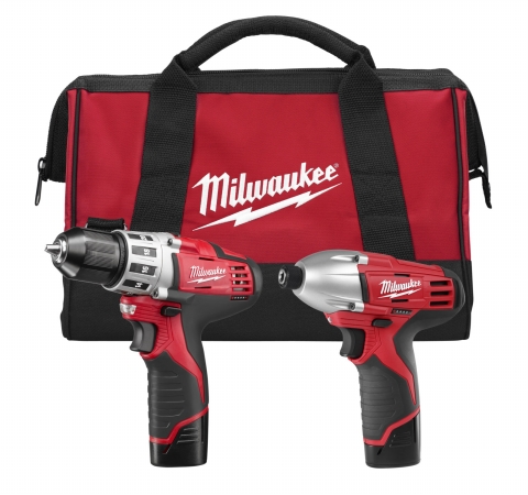 Milwaukee .38in. Cordless Drill Driver & .25in. Cordless Hex Impact Driver Kit 2494- Milwaukee .38in. Cordless Drill Driver & .25in. Cordless Hex Impact Driver Kit 2494-