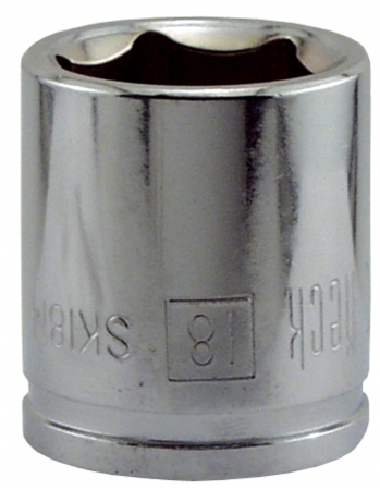 Great Neck Saw 18mm X .38in. Drive 6 Point Socket Metric Sk18m