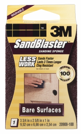 100 Grit Sandblaster Bare Surface Sanding Sponge Block 20908-100
