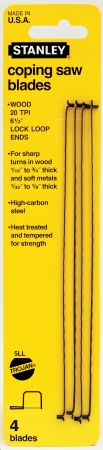 Stanley Hand Tools 6.50in. 20 TPI Coping Saw Blades 15059
