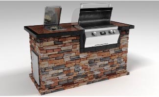 Fire Magic DC430BB60A 5ft. Firemagic Brick PreFab Island Only Grill Accessory