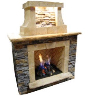 Fire Stone SIERRA42NG Sierra Stacked Stone Outdoor Fireplace Surround with Natur