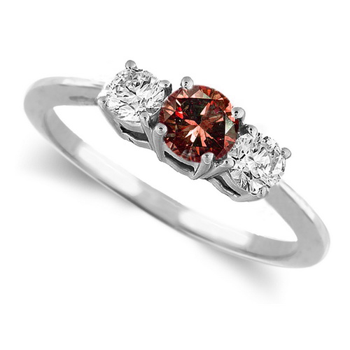 DivaDiamonds 3DGD050W 7 14K White Gold Round 3 Stone Garnet Diamond Ring .50 ctw Size 7