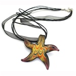 Gifts With Humanity YJNSTRG207008 Gold Starfish Glass Necklace