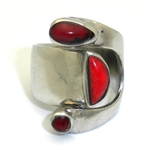 Gifts With Humanity MJSR06-RED-215064 Bloodstone Silver Wrap Ring