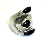 Gifts With Humanity MJSR07-Onyx-215063 Onyx Silver Wrap Ring