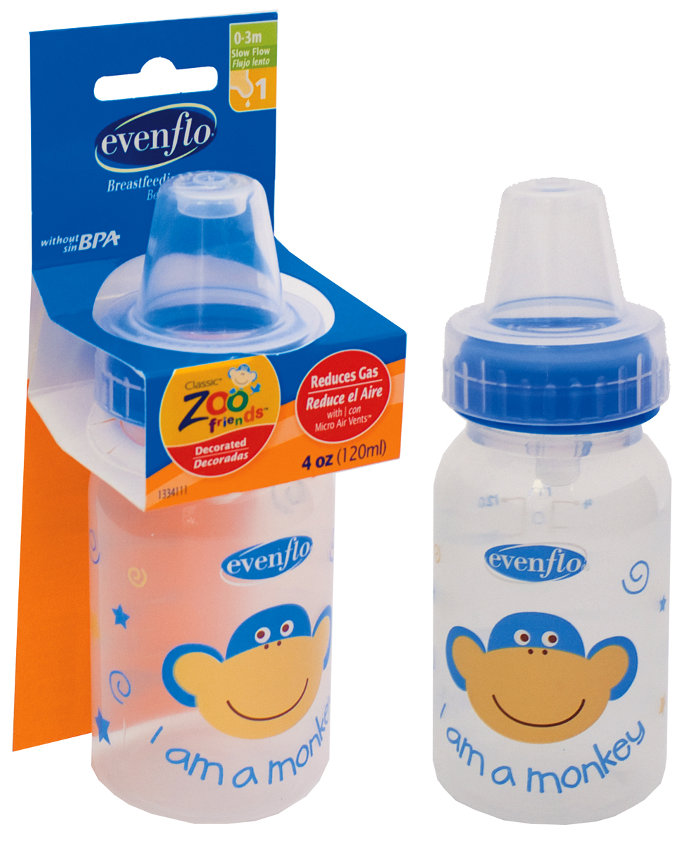 Evenflo Company 3 Count 4 Oz Zoo Friends BPA Free Plastic Bottles 1334111