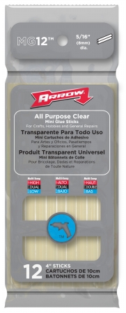 Arrow Fastener Co. 12 Count 4in. All Purpose Mini Glue Sticks Mg12