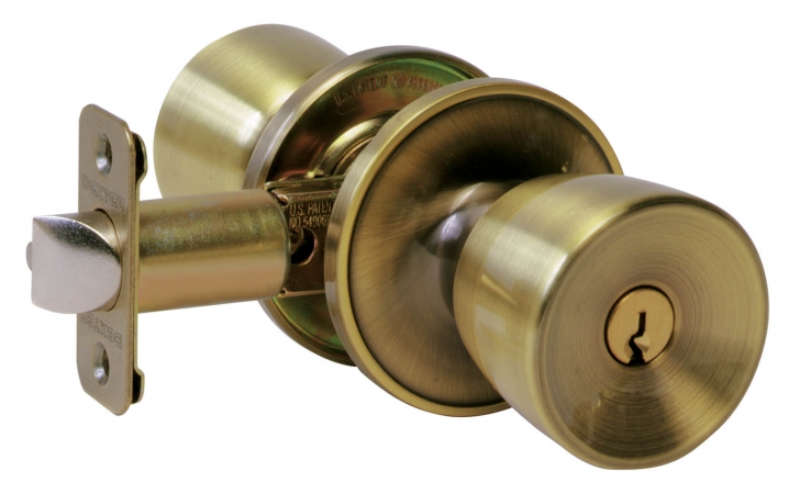 Schlage Antique Brass Byron Keyed Entry Knobs J54VBYR609