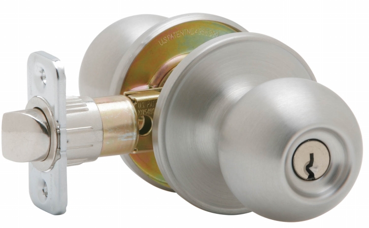 Schlage Satin Stainless Steel Corona Keyed Entry Knobs J54VCNA630
