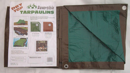 20 X 30 Brown & Green Dry Top Reversible Polyethylene Tarp 1203