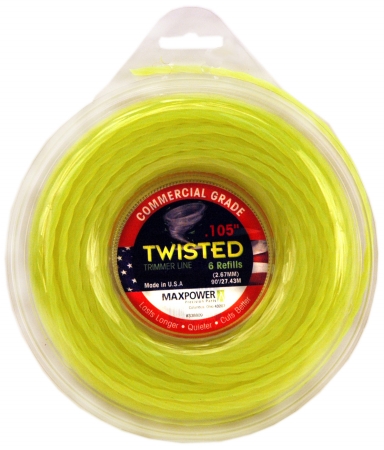 6 Count 90 0.105in. Yellow Twisted Trimmer Line Refill - Pack Of 5