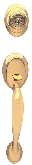 Kwikset Bright Brass Dakota Entry Handle Set 96870088