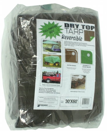 30ft. X 60ft. Brown & Green Dry Top Reversible Polyethylene Tarp 1306