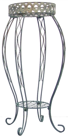 Austram 28in. Antique Green Round Queen Anne Plant Stand 28061103  Pack of 6