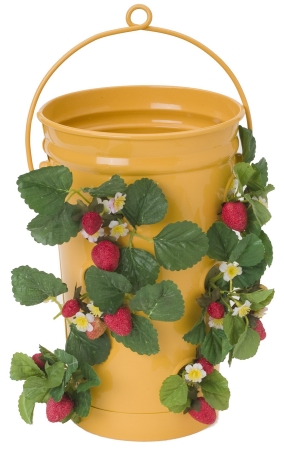 Houston International 13in. Assorted Colors Enamel Strawberry Planter 8491E Pack of 12