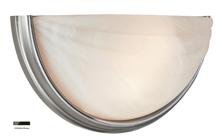 20635-orb-alb Crest 2 Light Alabaster Glass Wall Sconces - Oil Rubbed Bronze