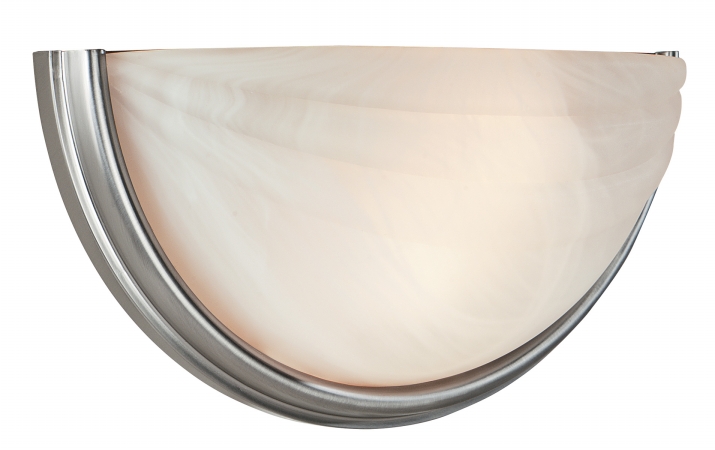 20635-sat-alb Crest 2 Light Alabaster Glass Wall Sconces - Satin