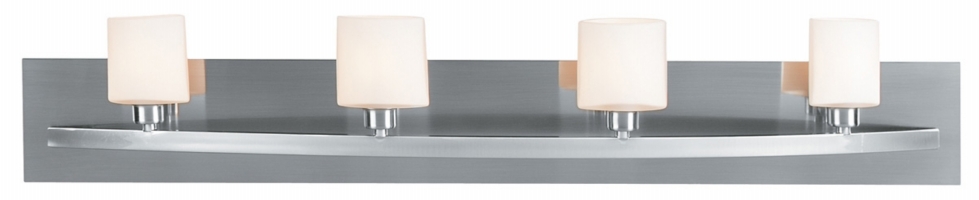 53304-bs-opl Cosmos 4 Opal Glass Light Wall And Vanity - Brushed Steel