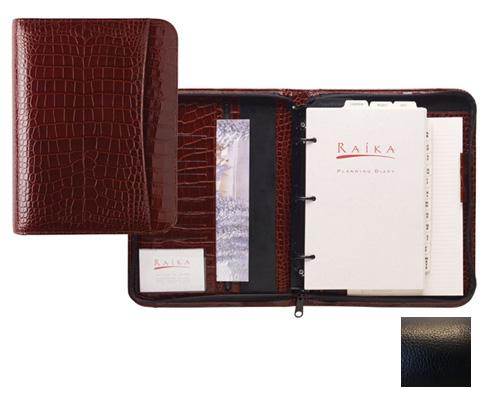 Raika RO 204 BLK 3 Ring Zipper Agenda - Black