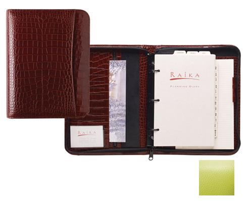 Raika RO 204 LIME 3 Ring Zipper Agenda - Lime