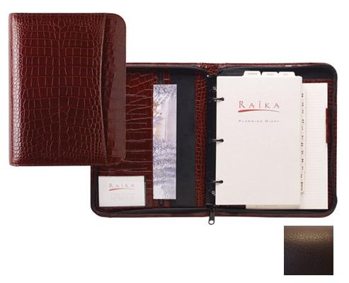 Raika RO 204 MOCHA 3 Ring Zipper Agenda - Mocha