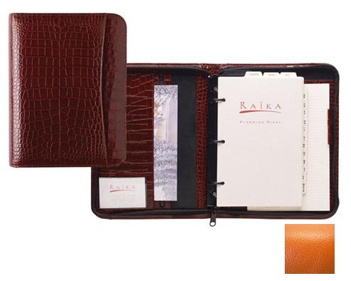 Raika RO 204 ORANGE 3 Ring Zipper Agenda - Orange