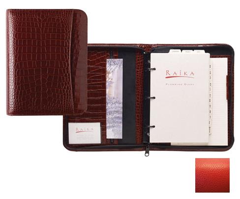 Raika RO 204 RED 3 Ring Zipper Agenda - Red