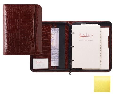 Raika RO 204 Yellow 3 Ring Zipper Agenda - Yellow