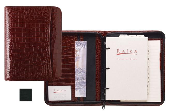 Raika VI 204 BLK 3 Ring Zipper Agenda - Black