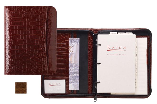 Raika VI 204 COGNAC 3 Ring Zipper Agenda - Cognac
