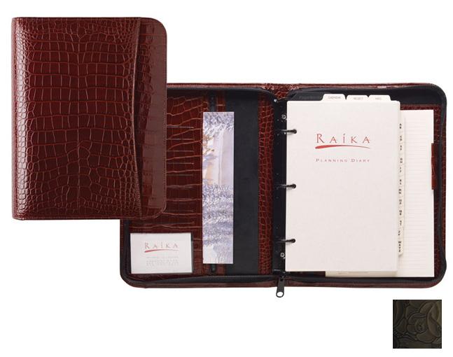 Raika IT 204 BLK 3 Ring Zipper Agenda - Black