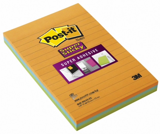 3m 4in. x 6in. Assorted Colors Sticky Postit Notes 46453SSANT