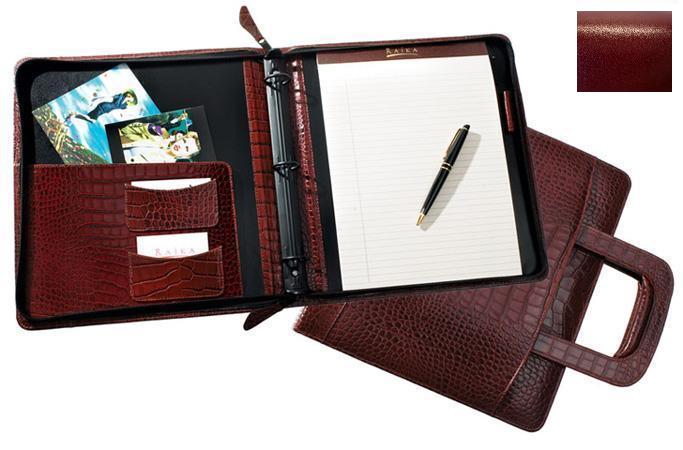 Raika RM 179 RED 3 Ring Zipper Binder and Handle - Red