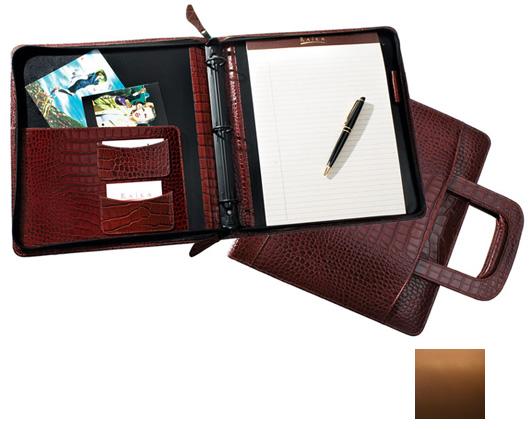 Raika SF 179 TAN 3 Ring Zipper Binder - Tan