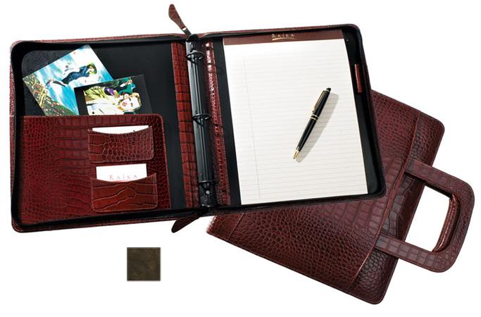 Raika VI 180 BROWN 3 Ring Zipper Planer Binder with System - Brown