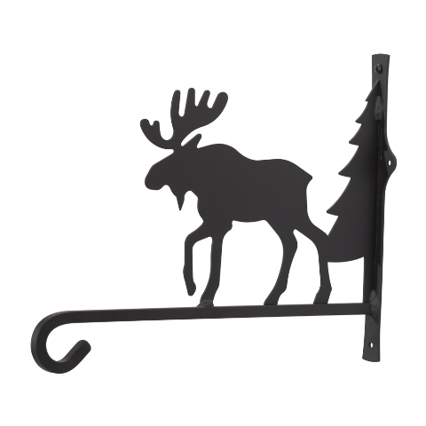 Village Wrought Iron PHD2212 Moose and Tree Plant Hanger