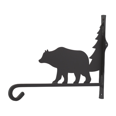 Village Wrought Iron PHD8312 P Bear and Tree Plant Hanger