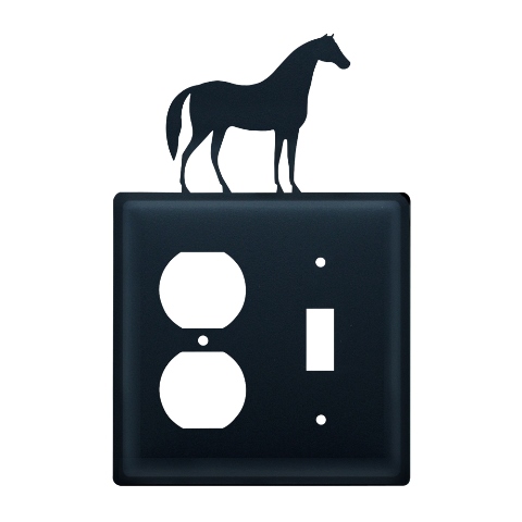 Eos-68 Horse Outlet And Switch Cover - Black