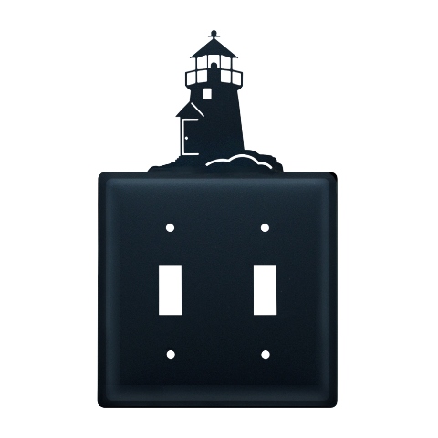 Lighthouse Switch Cover Double - Black