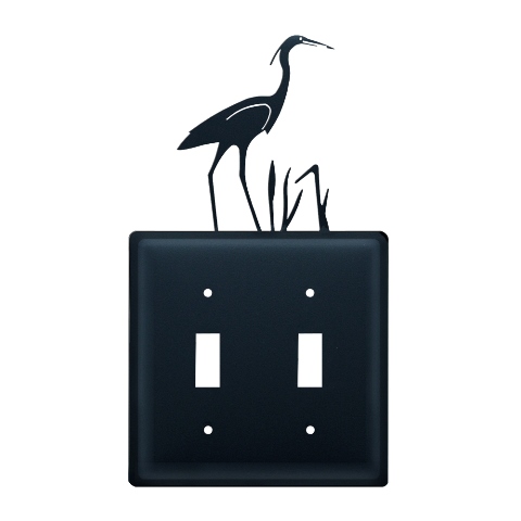 Heron Switch Cover Double - Black